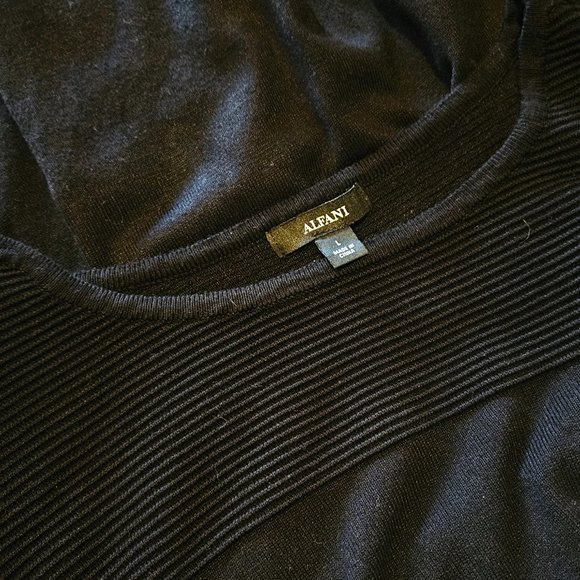 Alfani, Black long sleeve tunic sweater with zipper detail at the cuffs - Picture 11 of 11